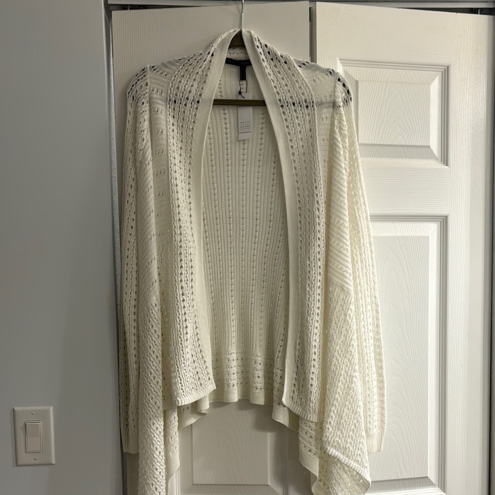 White House Black Market Cream Cardigan Sweater